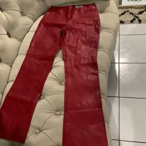 leather pants sz8 burgundy